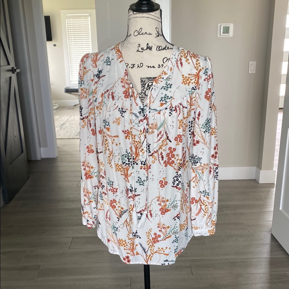 Floral White Blouse
